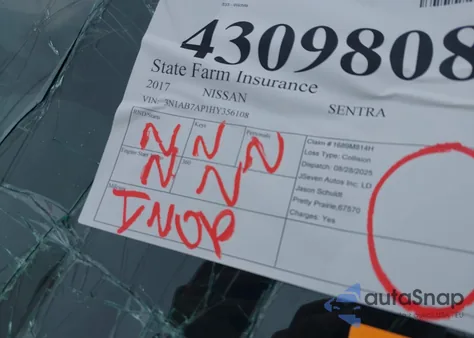 2017 Nissan Sentra Sr z USA, uszkodzony, nr VIN 3N1AB7AP1HY356108